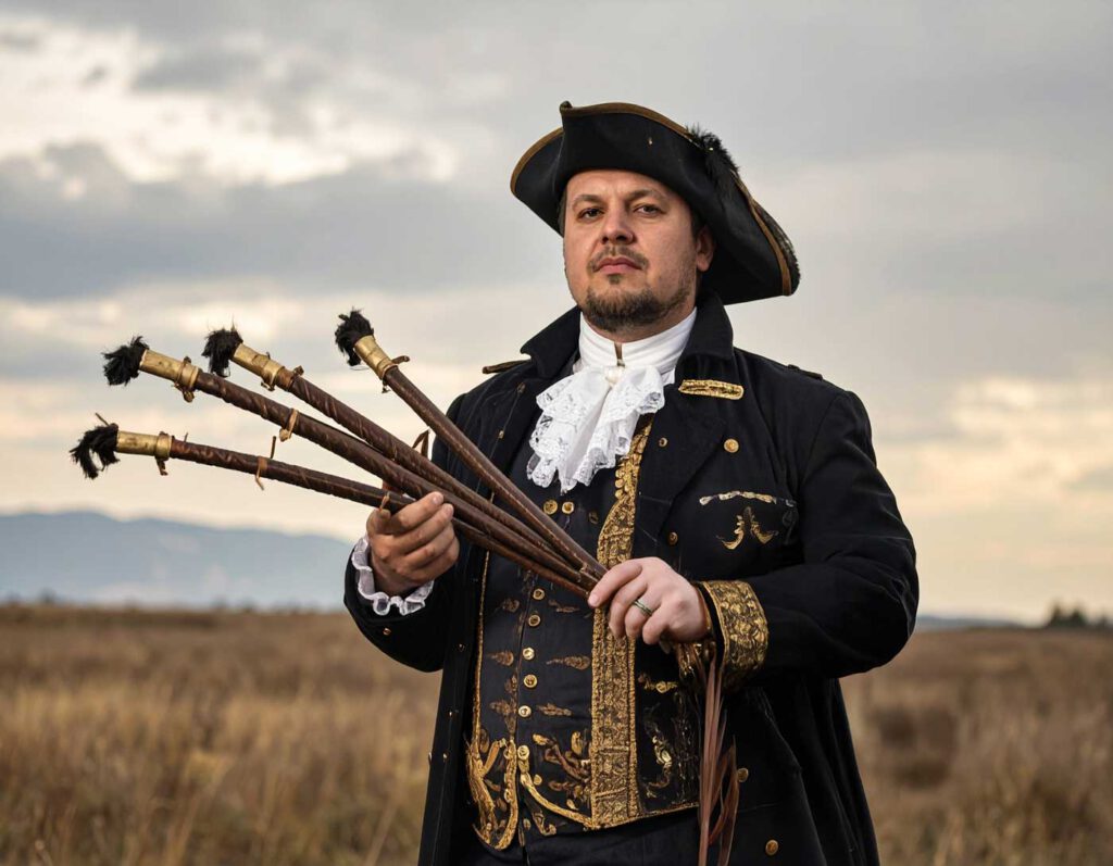 Ein Baron mit einer Peitsche aus Pferdeschweifen raubt der Puszta den Wind.
